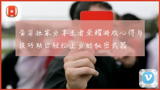 黄芳独家分享王者荣耀游戏心得与技巧助你轻松上分的秘密武器